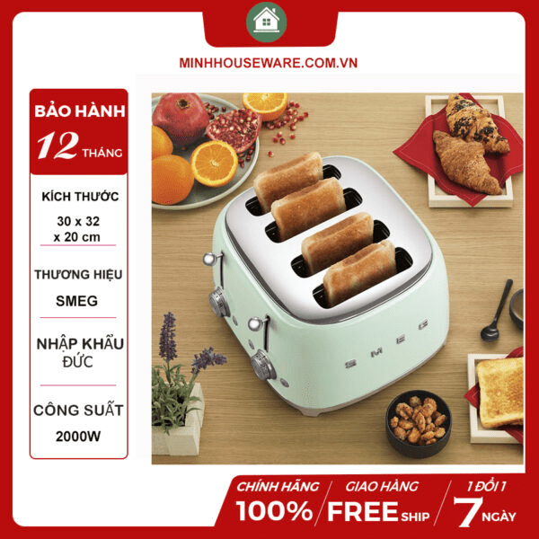 Máy nướng bánh mì SMEG 4 ngăn đầy tiện lợi