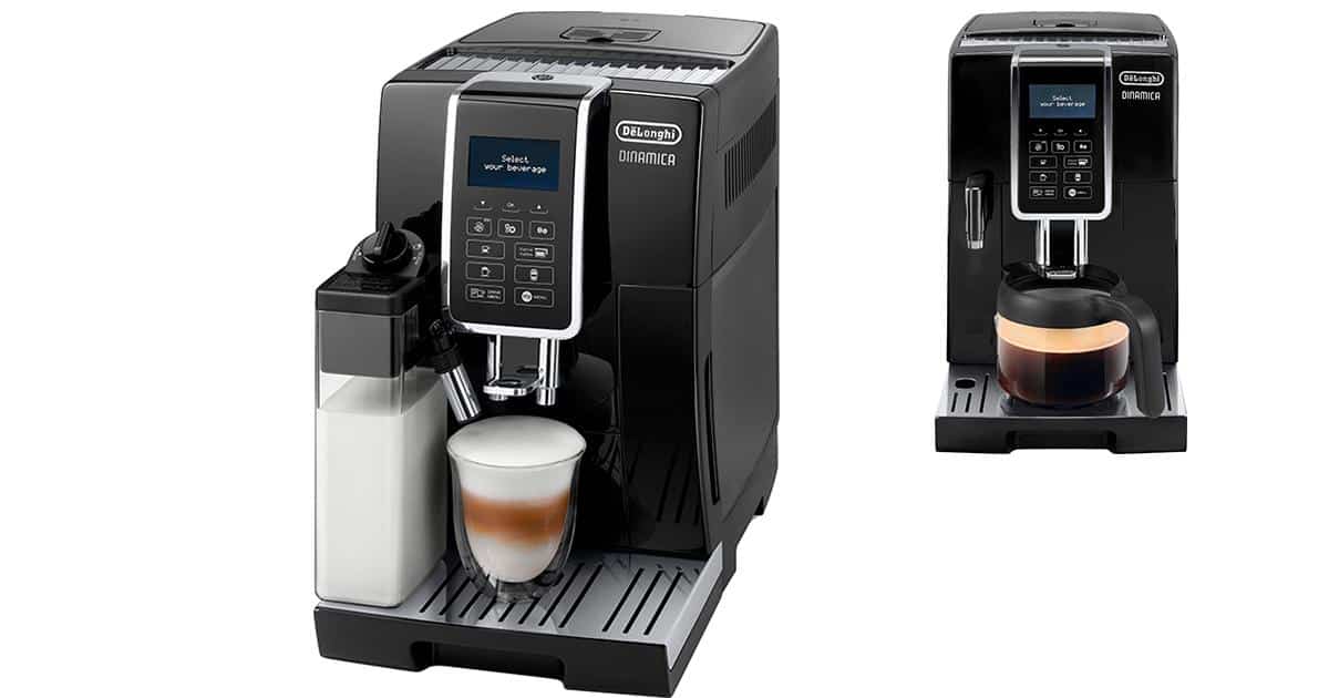 De'Longhi Dinamica LatteCrema Espresso Machine with Automatic Milk Frother for Latte, Cappuccino, Built-in Grinder, Silver, ECAM35075SI