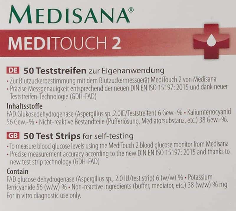 Que Thử Đường Huyết Medisana 79038 MediTouch 2 - Hộp 50 Que Test
