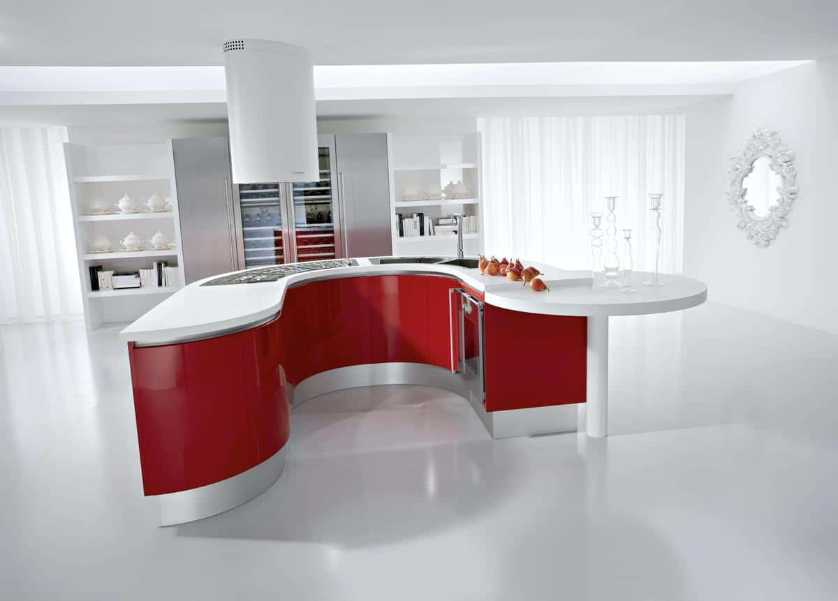 48 red luxury kitchen