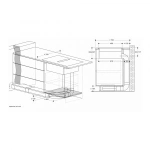 Bếp từ kèm hút mùi Gaggenau CV282111 series 200 7400 W 12 bep tu hut mui gaggenau cv282111 21