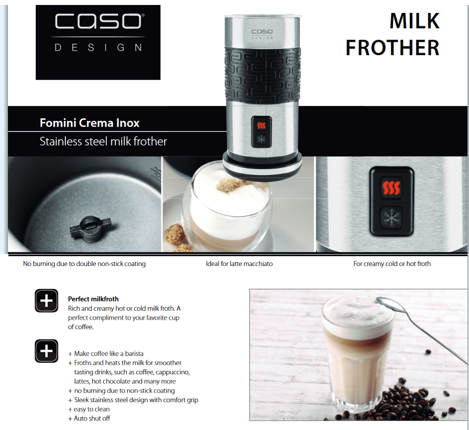 Máy tạo bọt sữa tự động Caso Fomini Crema