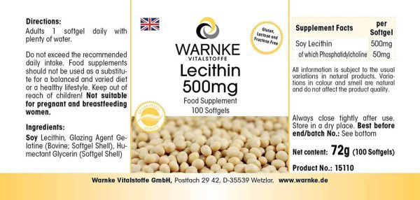 Viên Nang Warnke Vitalstoffe Lecithin 500mg – 100 Viên