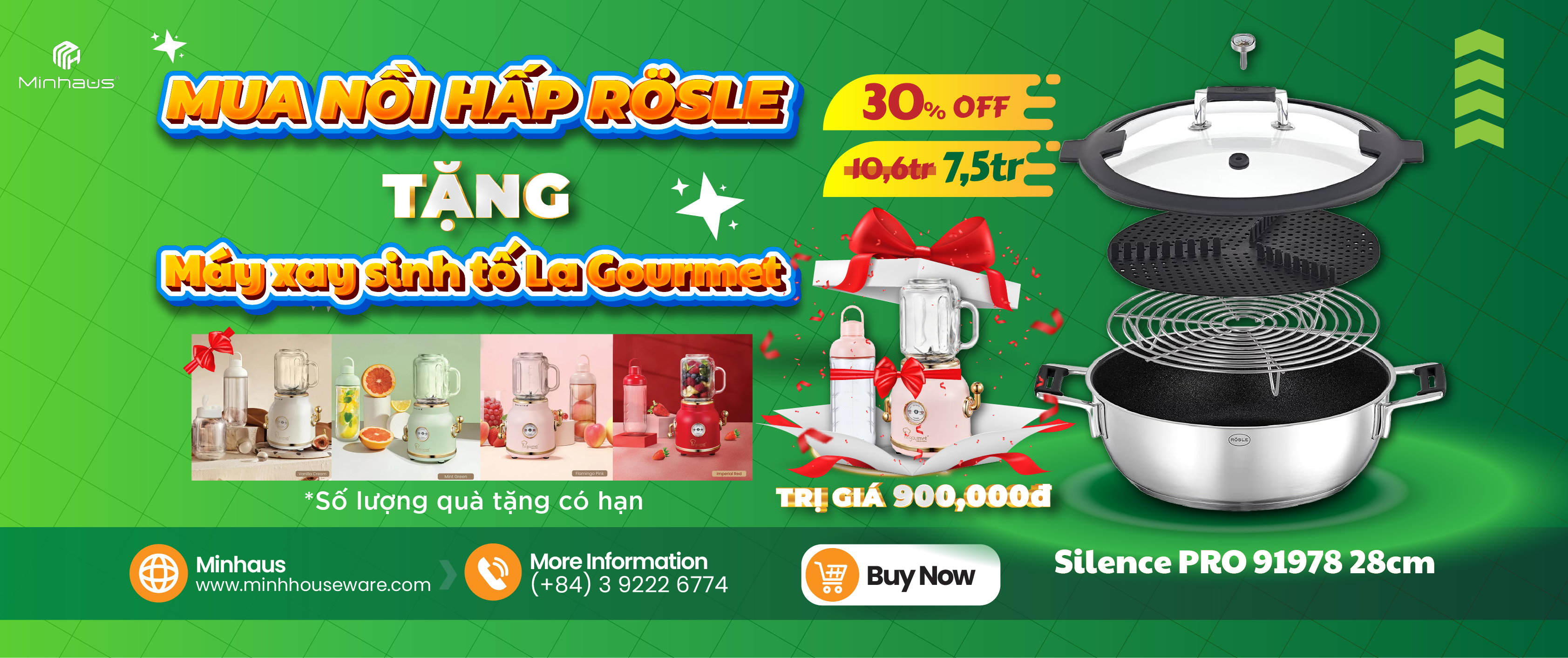 Nồi Hấp Roesle Silence PRO 91978 28cm Lớp Chống Dính ProResist 11 Artboard 2 copy 3