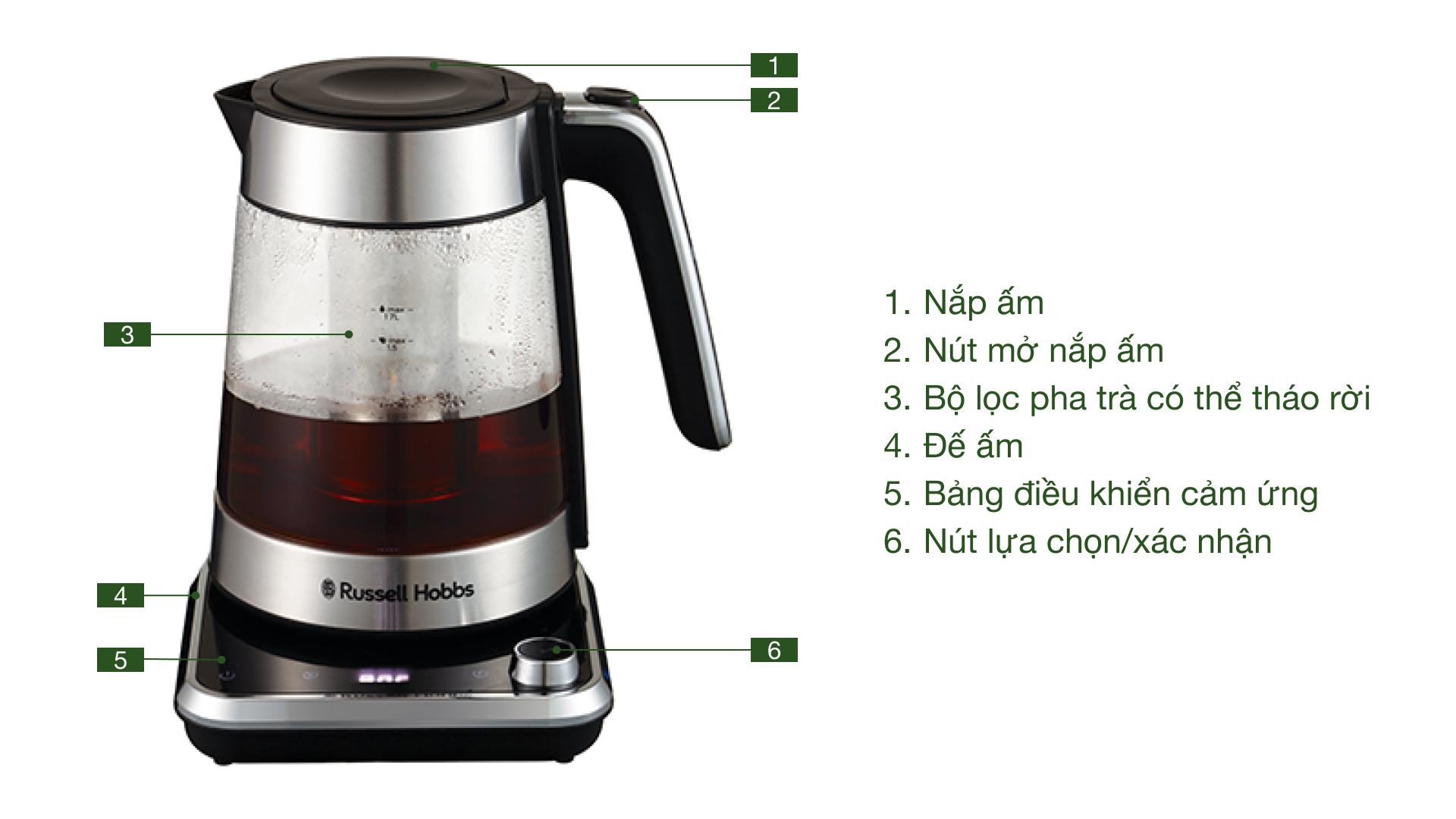 Ấm đun nước Russell Hobbs 26200-70 Attentiv