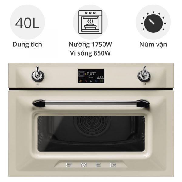 Lò nướng kèm vi sóng SMEG Victoria SO4902M1P