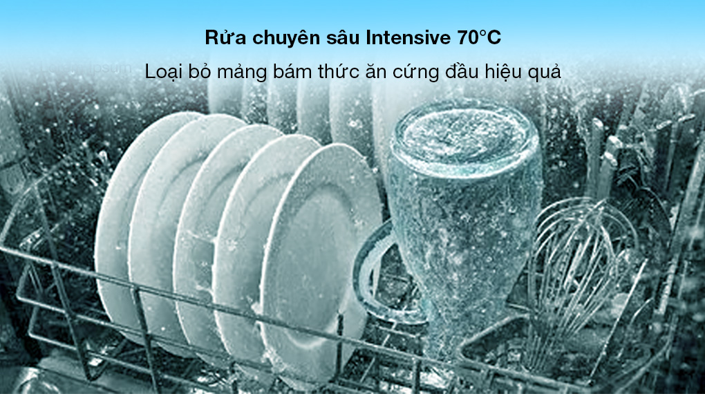 Máy rửa bát độc lập Bosch SMS6ECW07E Serie 6 - Chương trình rửa chuyên sâu Intensive 70°C loại bỏ vết bẩn dễ dàng