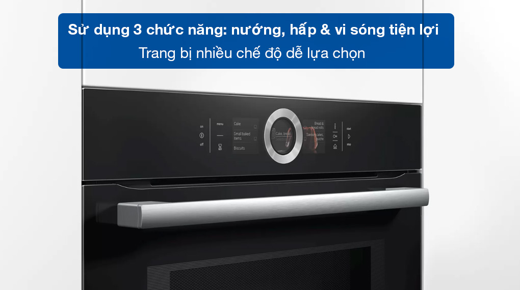 Lò nướng kèm hấp, vi sóng Bosch HNG6764 Serie 8 - 3 chức năng nướng, hấp và vi sóng tiện lợi