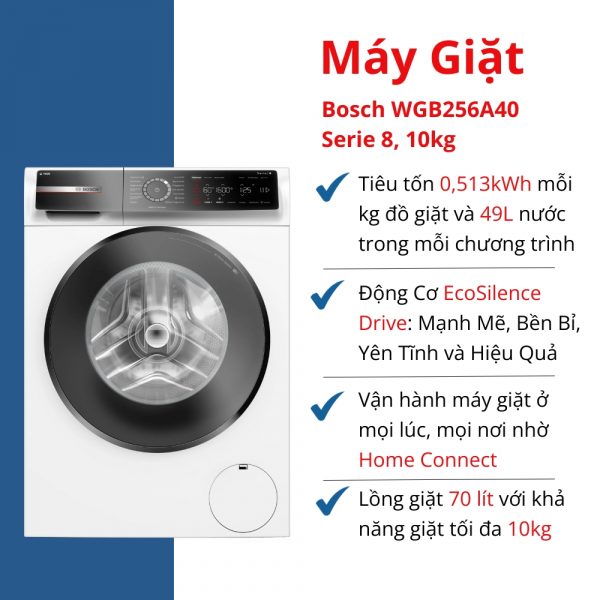 Máy giặt Bosch là lựa chọn lý tưởng cho những người đòi hỏi cao về hiệu suất, độ bền và tính tiện nghi của thiết bị gia đình.