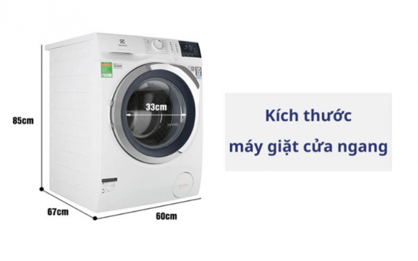 Kích thước máy giặt cửa ngang