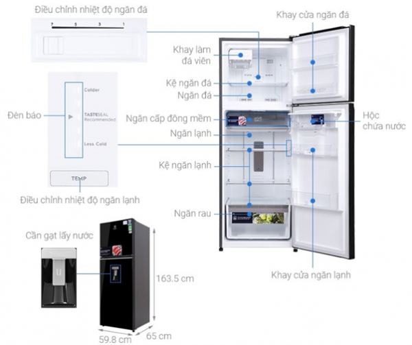 Mẫu Electrolux Inverter 312L ETB3440K-H