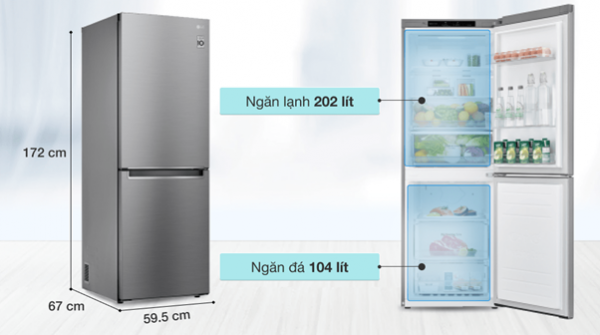 Mẫu LG Inverter 305 lít GR-B305PS