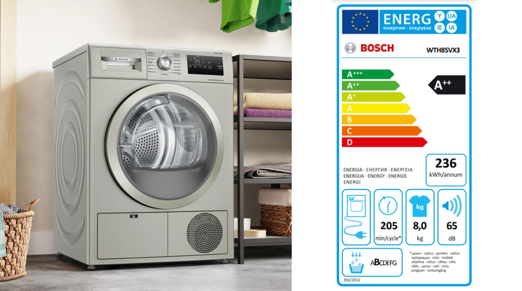 Máy sấy bơm nhiệt Bosch 8 kg WTH85VX3 Serie 4