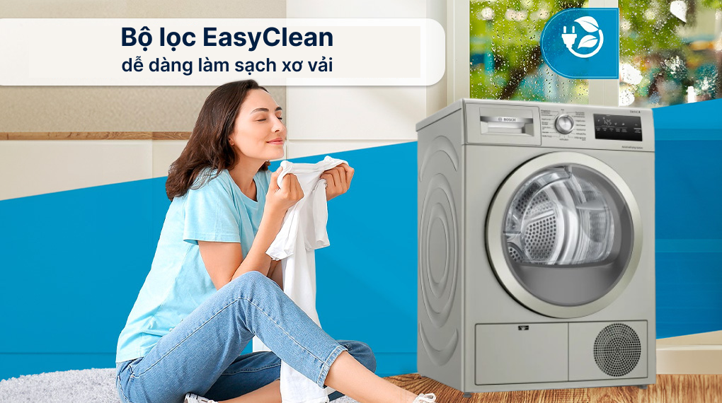 Máy sấy bơm nhiệt Bosch 8 kg WTH85VX3 Serie 4