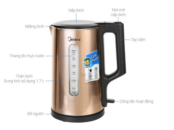 Bình đun nước siêu tốc thương hiệu Midea