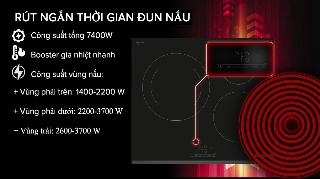 Bếp từ 3 vùng nấu Bosch PIJ631BB5E Serie 4 7400W