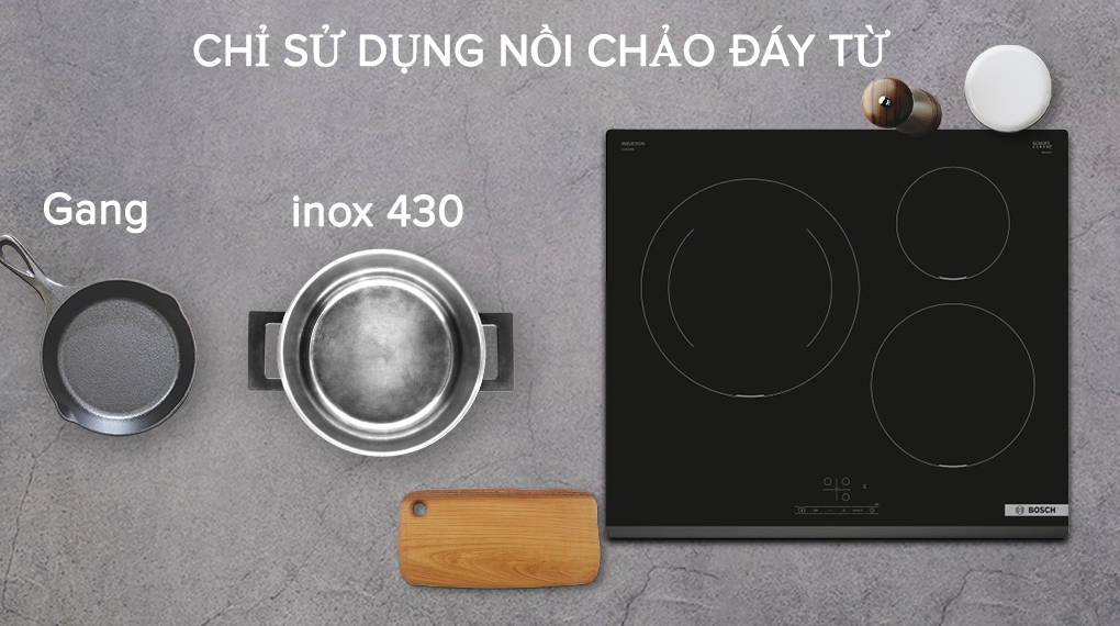 Bếp từ 3 vùng nấu Bosch PIJ631BB5E Serie 4 7400W