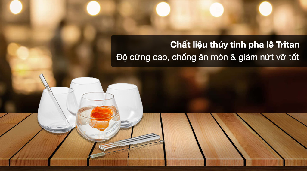 Bộ cốc pha lê 9 món Schott Zwiesel 130015 After Work Drinks Set Vina 590 ml - Chất liệu thủy tinh cứng cáp, trong suốt tinh tế