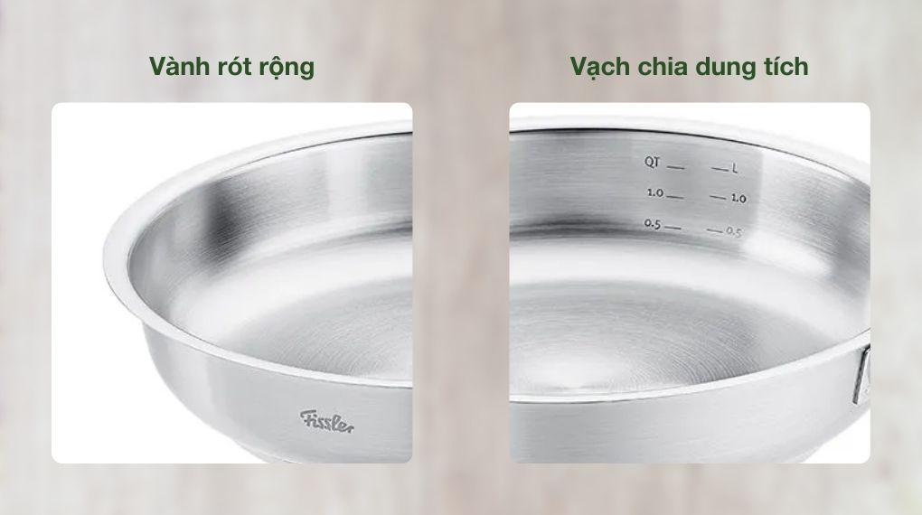 Chảo inox Fissler 086-374-24-100/0 Pure