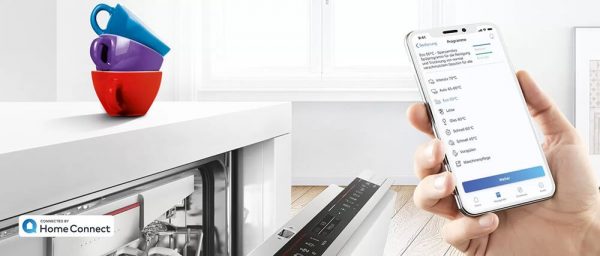 Tính năng HomeConnect giúp điều khiển máy rửa bát từ xa tiện lợi Alt=Tính năng HomeConnect