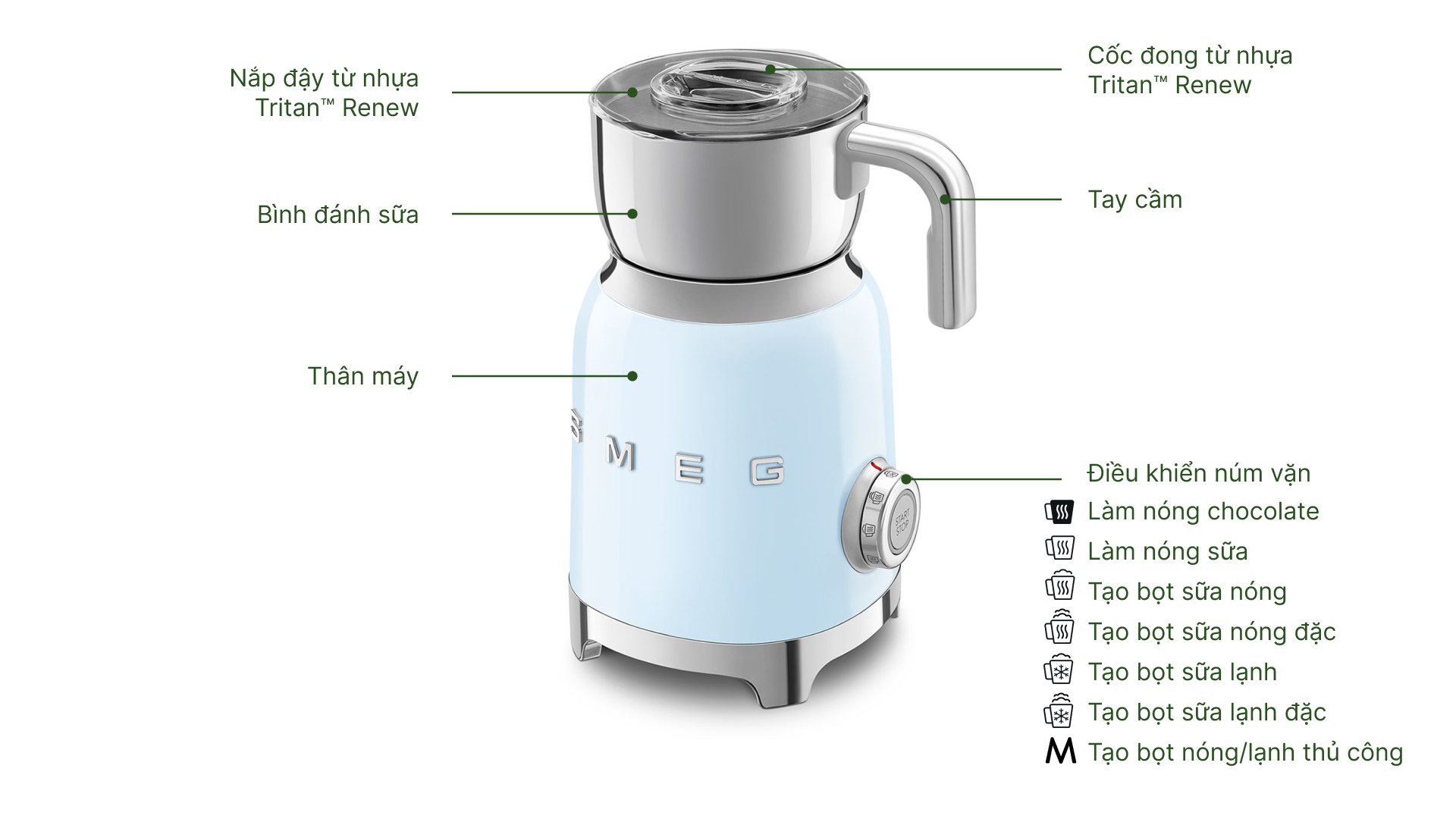 Máy tạo bọt sữa Smeg MFF11