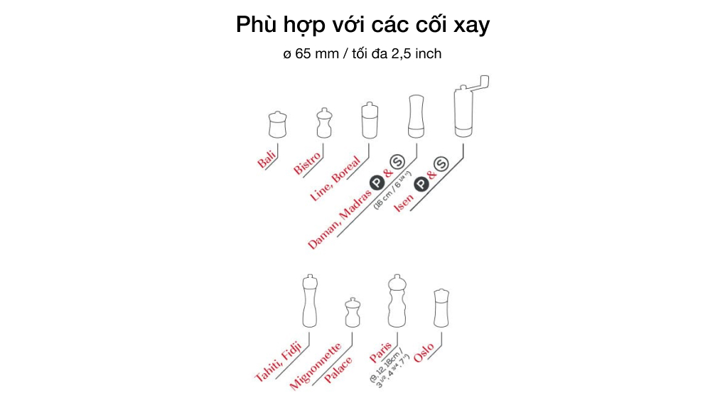 Khay đựng cối xay tiêu muối có tay cầm Peugeot Linéa Ceramic