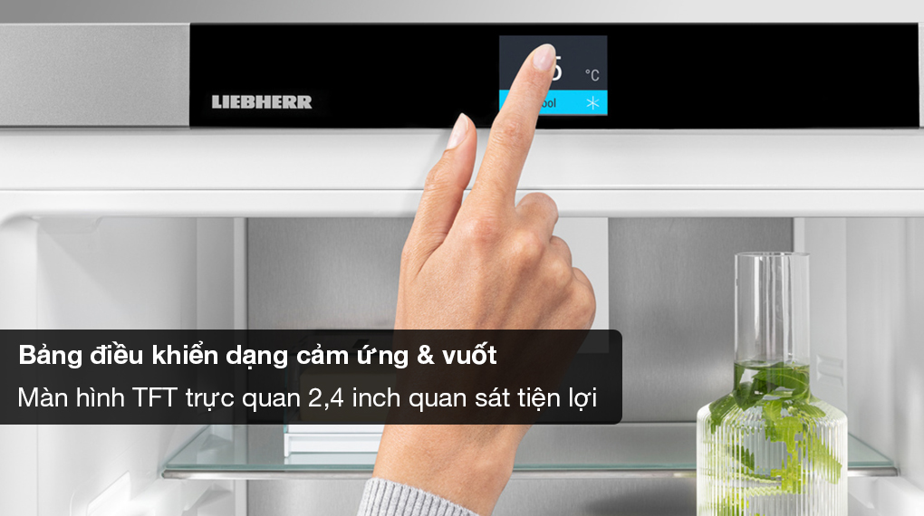 Tủ lạnh Liebherr 410 lít CBNsdh 7653 Prime BioFresh NoFrost - Dễ làm quen và thao tác với bảng điều khiển cảm ứng Tủ lạnh Liebherr 410 lít CBNsdh 7653 Prime BioFresh NoFrost - Dễ làm quen và thao tác với bảng điều khiển cảm ứng