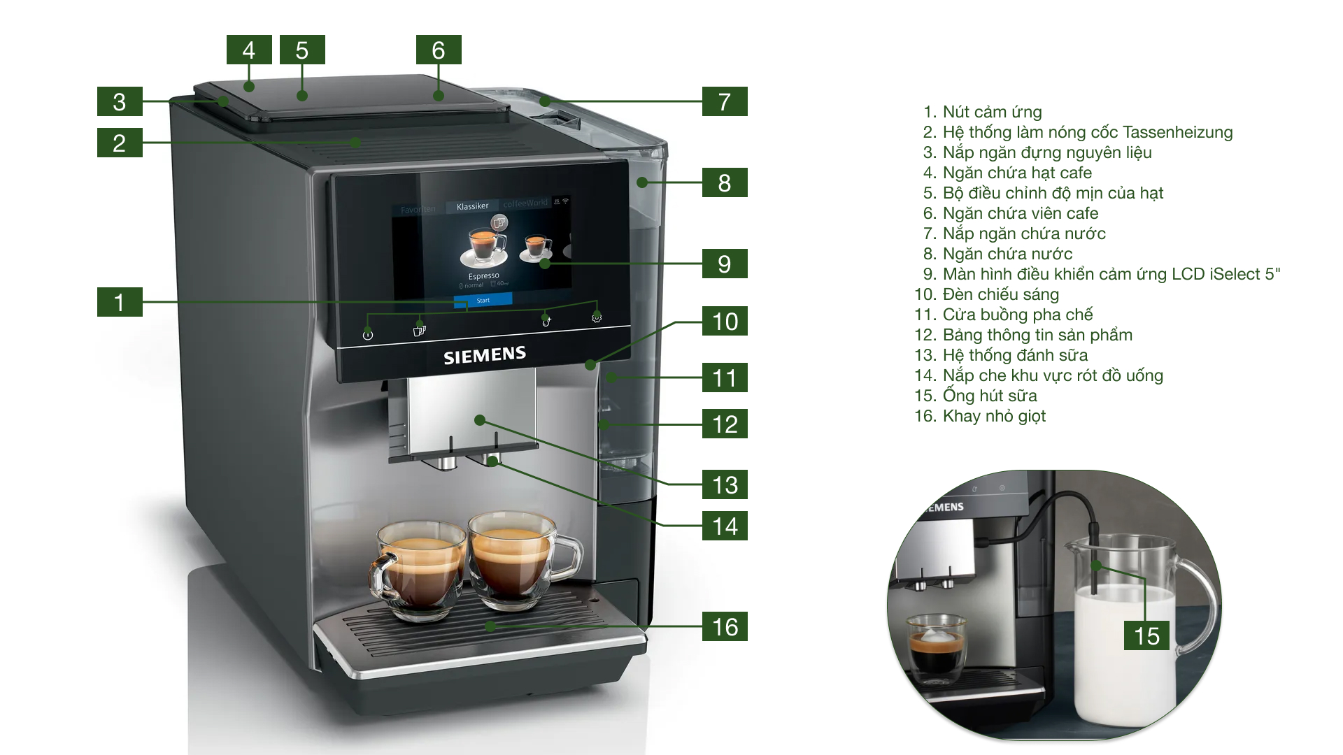 Máy pha cafe tự động Siemens TP715D01 EQ700