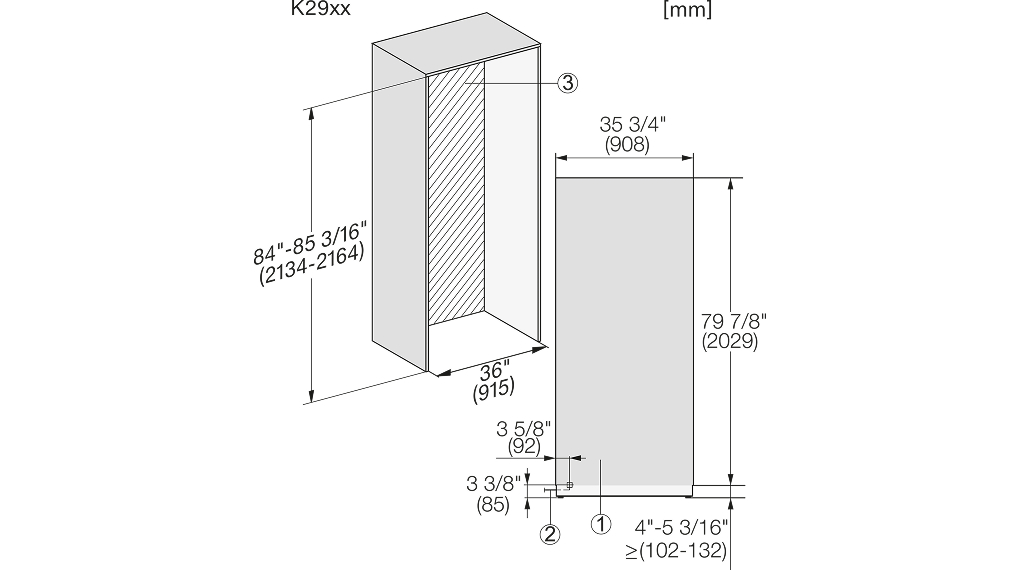 Tủ lạnh âm tủ Miele 579 lít K 2902 Vi MasterCool