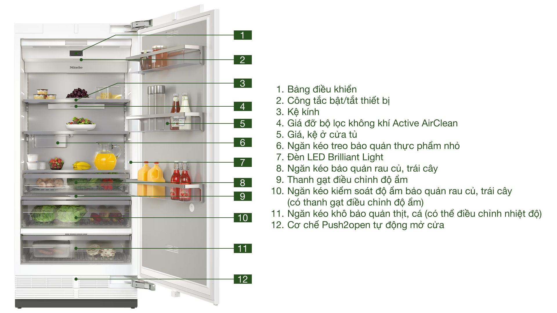 Tủ lạnh âm tủ Miele 579 lít K 2902 Vi MasterCool