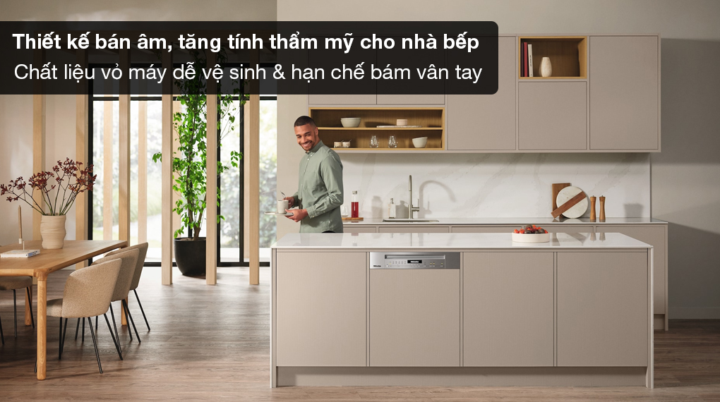 Máy rửa bát bán âm Miele G 7210 SCi CleanSteel - Kiểu dáng hiện đại, màu sắc thời trang