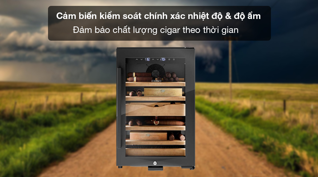Tủ bảo quản cigar Caso 676 Humidor H45 200 điếu - Cảm biến kiểm soát chính xác nhiệt độ và độ ẩm