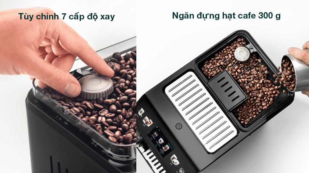 Máy pha cafe tự động Delonghi ECAM450.55 Eletta Explore - Công suất 1450 W, tùy chỉnh 7 cấp độ xay