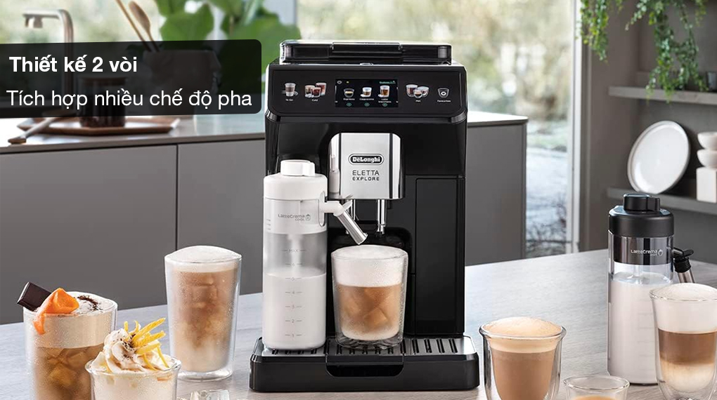 Máy pha cafe tự động Delonghi ECAM450.55 Eletta Explore - Tích hợp 2 vòi, nhiều chế độ pha