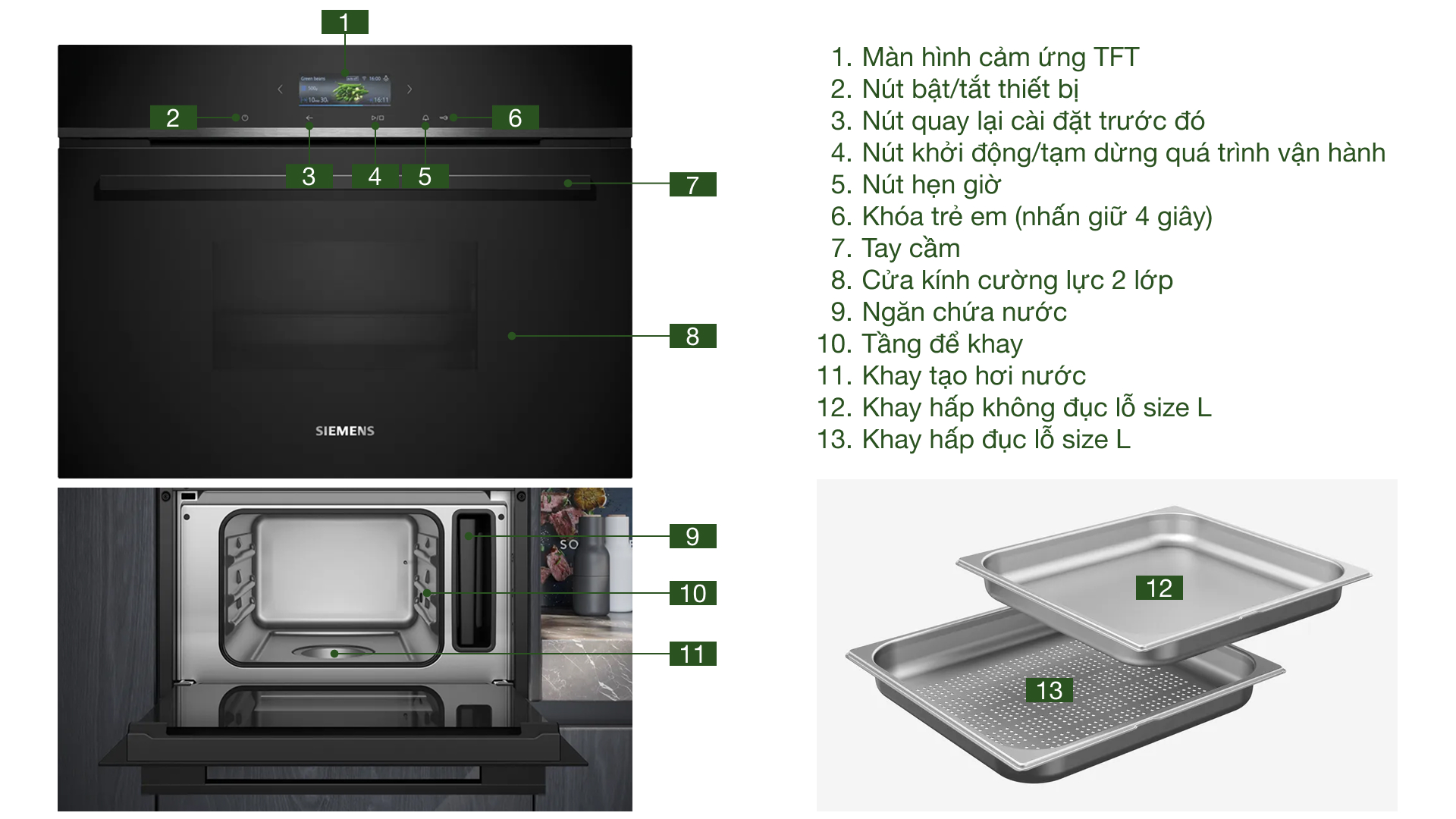 Lò hấp Siemens CD714GXB1 iQ700 âm tủ