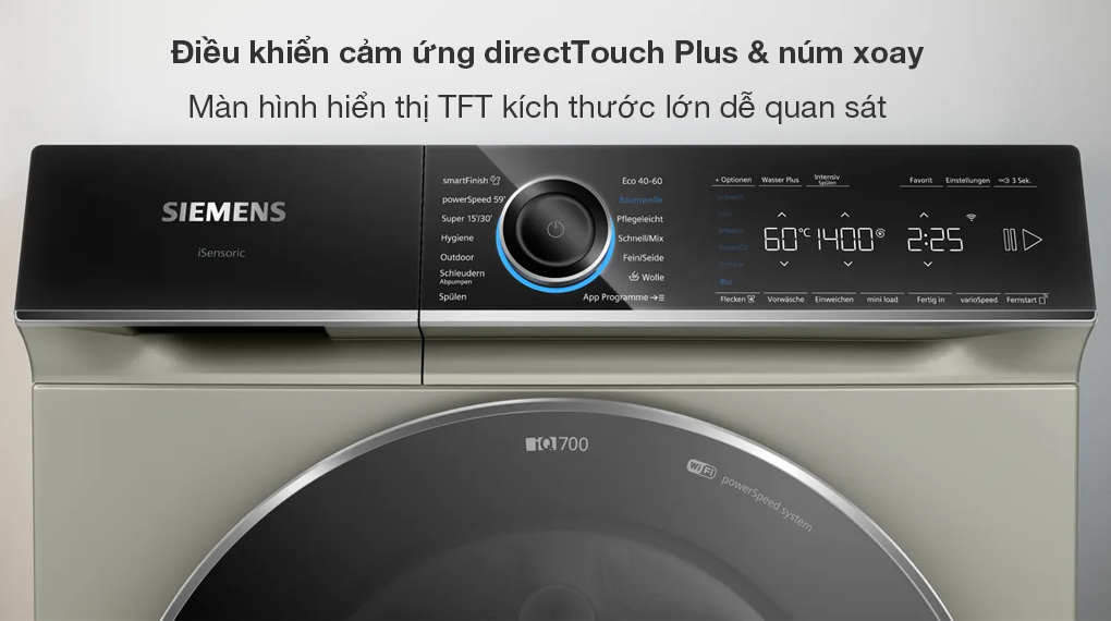 Máy giặt Siemens 9 kg WG44B20X40 iQ700 - Bảng điều khiển dễ sử dụng