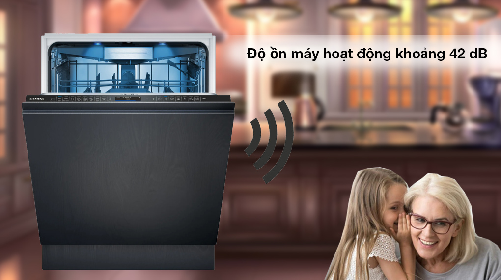 Máy rửa bát âm tủ Siemens SN87TX02CE iQ700 - Công suất 2400W, độ ồn 42 dB
