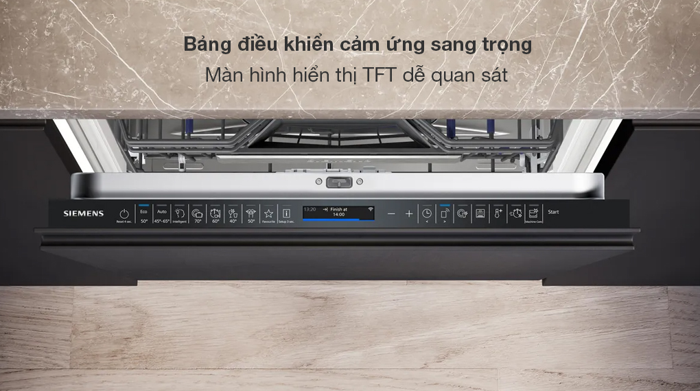 Máy rửa bát âm tủ Siemens SN87TX02CE iQ700 - Bảng điều khiển cảm ứng