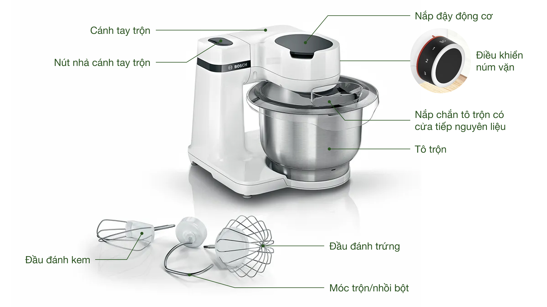 Máy trộn bột đa năng Bosch MUMS2