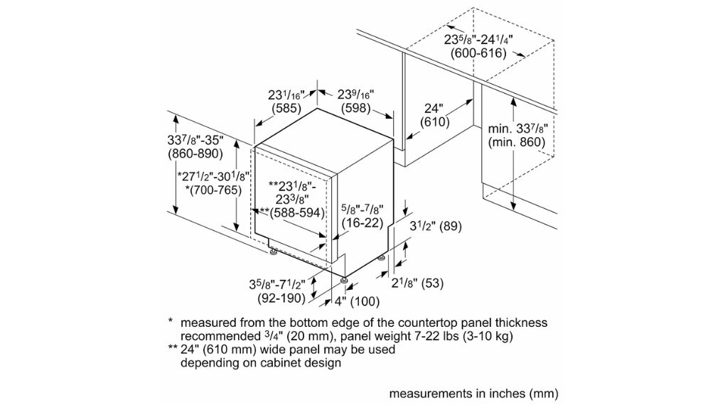 Máy rửa bát âm tủ Bosch SHV9PCM3N Benchmark® - thông số lắp đặt 7 1