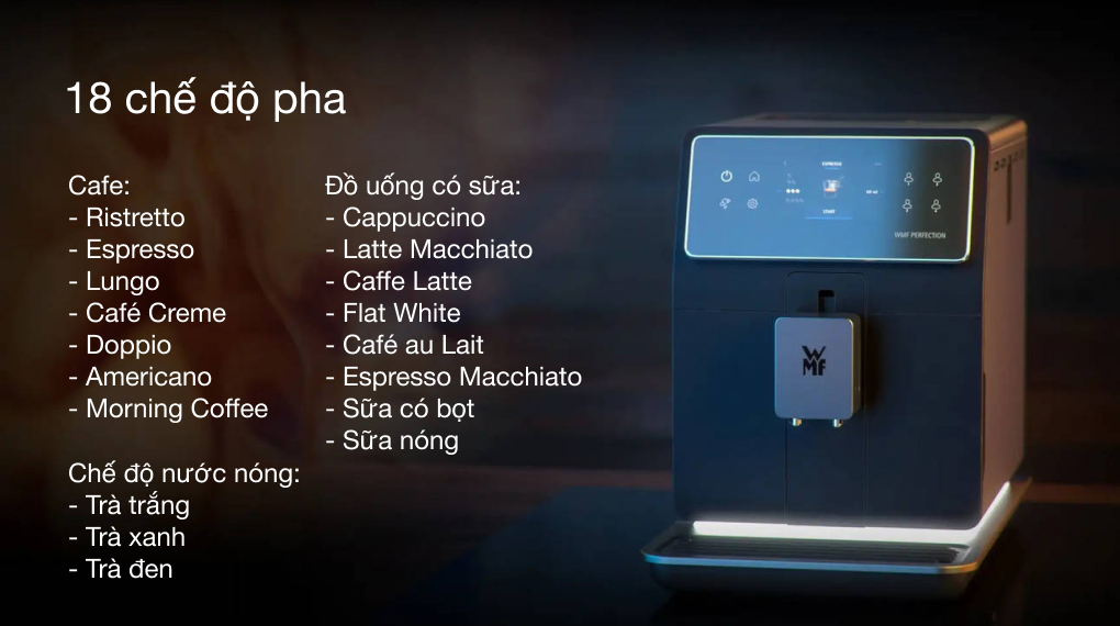 Máy pha cafe tự động WMF CP85581 Perfection 890L BLK STEEL EU