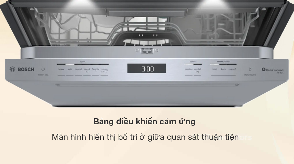 Máy rửa bát bán âm Bosch SHP9PCM5N Benchmark®-Bảng điều khiển dễ sử dụng