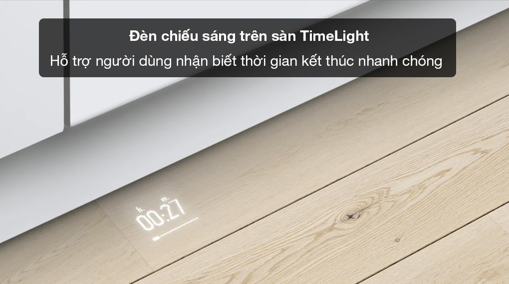 Máy rửa bát bán âm Bosch SHP9PCM5N Benchmark®-Đèn chiếu sáng thông số rửa trên sàn TimeLight