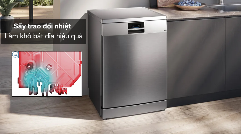 Máy rửa bát độc lập Siemens SN27TI00CE iQ700 - Sấy trao đổi nhiệt hiệu quả