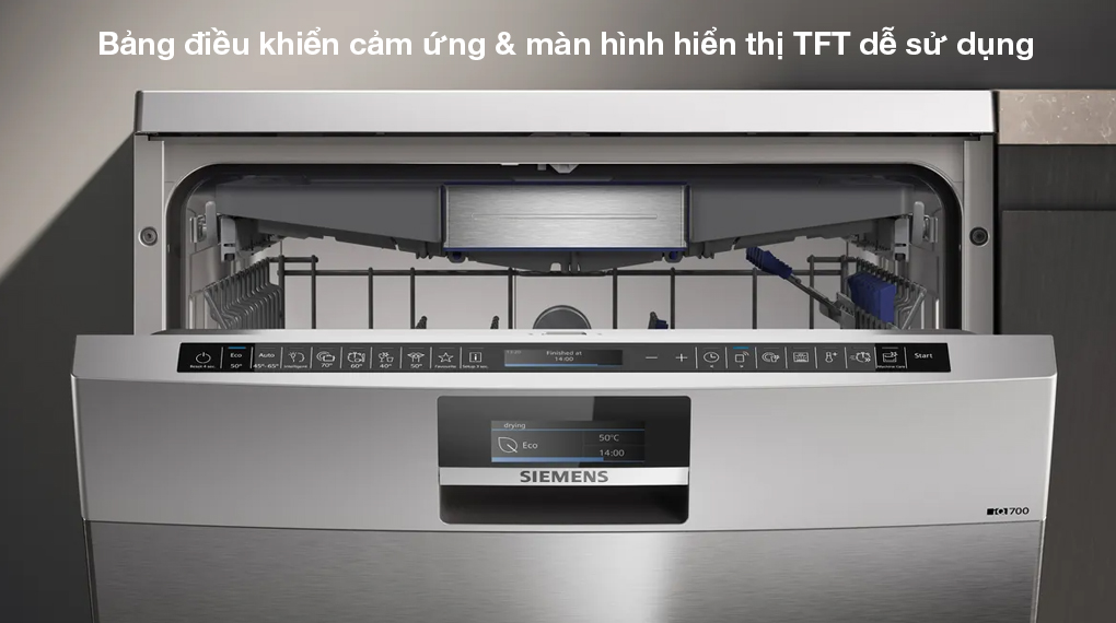 Máy rửa bát độc lập Siemens SN27TI00CE iQ700 - Bảng điều khiển dễ sử dụng