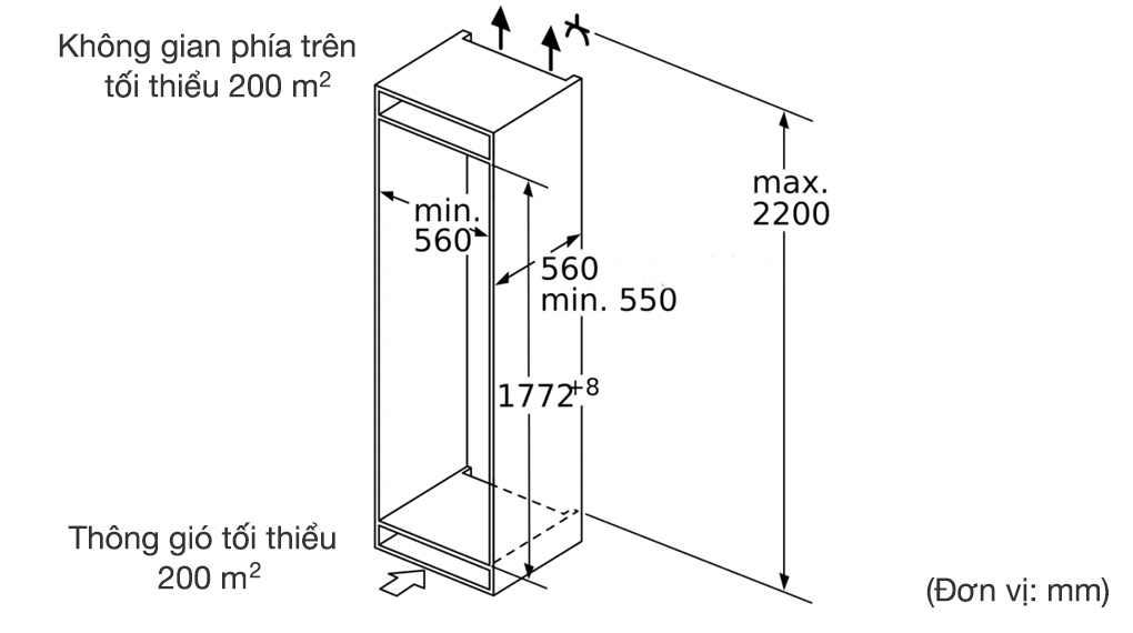 Tủ đông âm tủ Siemens 212 L GI81NACE0 iQ500 14 Tủ đông âm tủ Siemens 212 L GI81NACE0 iQ500 - Thông số lắp đặt