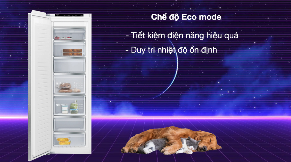 Tủ đông âm tủ Siemens 212 L GI81NACE0 iQ500 - Chế độ Eco Mode tiết kiệm điện năng Tủ đông âm tủ Siemens 212 L GI81NACE0 iQ500 - Chế độ Eco Mode tiết kiệm điện năng