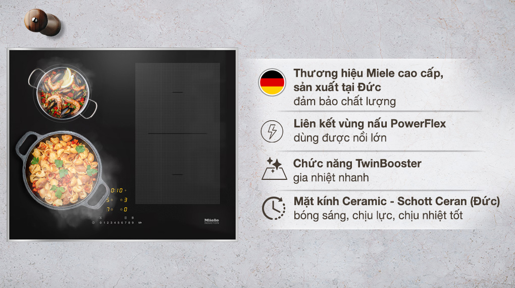 Bếp từ đa điểm Miele KM 7466 FR 125 Edition 7300 W sản xuất tại đức 1 2