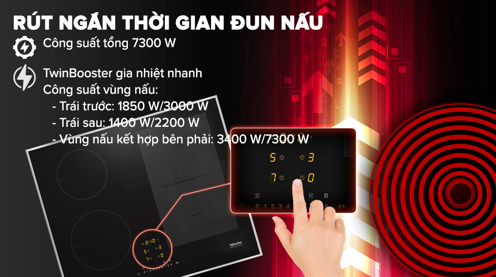 Bếp từ đa điểm Miele KM 7466 FR 125 Edition 7300 W sản xuất tại đức 3 2