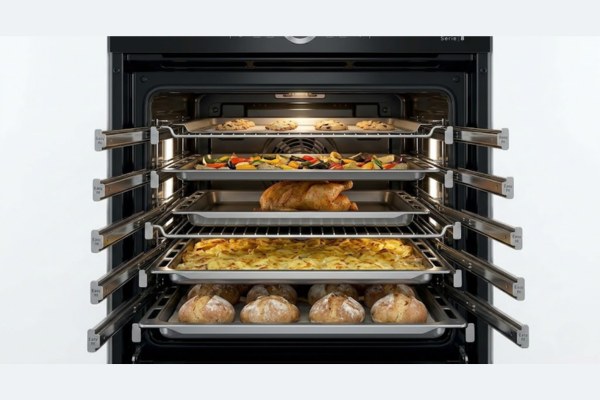 Lò nướng kèm hấp Bosch HSG7361B1 Series 8 âm tủ 18 5 tầng khay đều, ray hỗ trợ Easy fit Lò vi sóng kèm hấp Bosch HSG7361B1 Serie 8